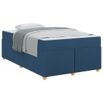 vidaXL Cadru de pat cu saltea albastru 120 x 190 cm țesătură