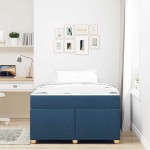 vidaXL Cadru de pat cu saltea albastru 120 x 190 cm țesătură