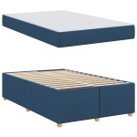 vidaXL Cadru de pat cu saltea albastru 120 x 190 cm țesătură