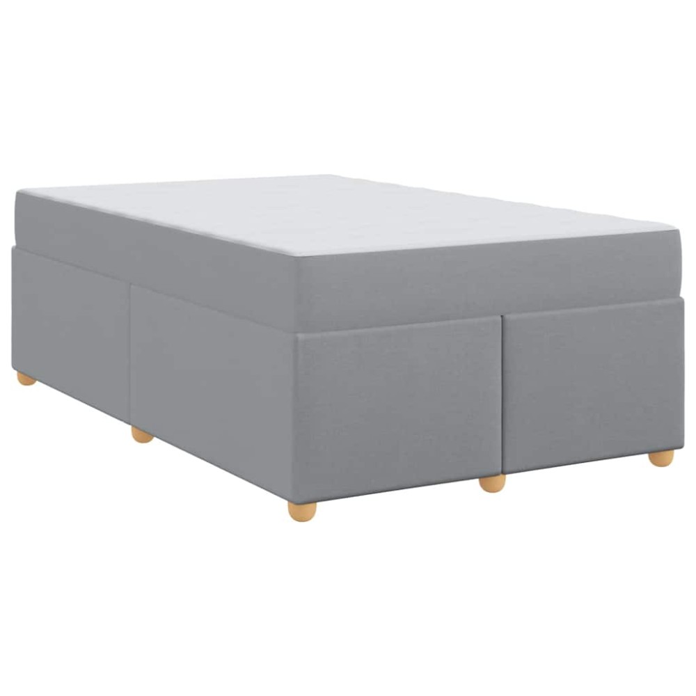 vidaXL Cadru de pat cu saltea Gri deschis 120 x 200 cm țesătură