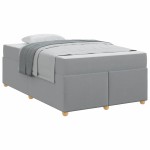 vidaXL Cadru de pat cu saltea Gri deschis 120 x 200 cm țesătură