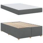 vidaXL Cadru de pat cu saltea Gri închis 120 x 200 cm țesătură