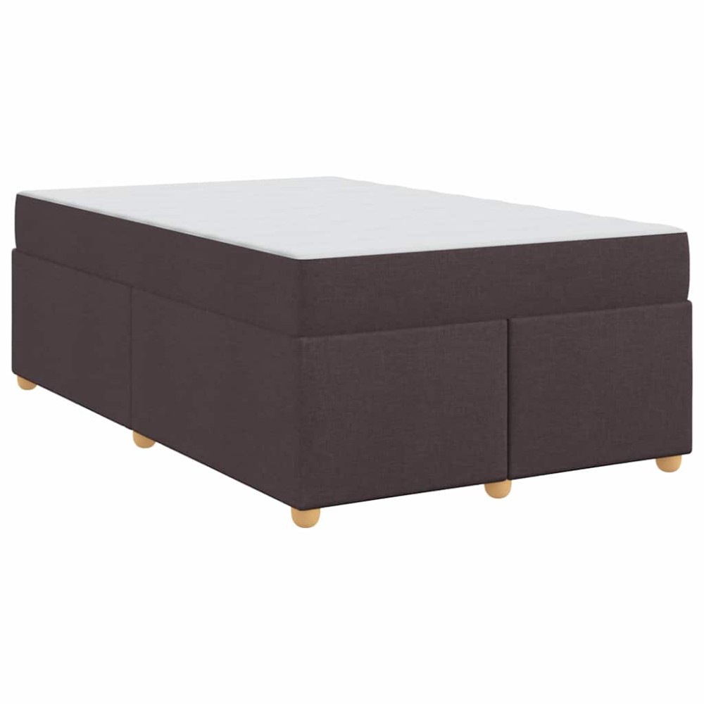 vidaXL Cadru de pat cu saltea Maro închis 120 x 200 cm țesătură