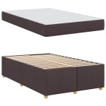 vidaXL Cadru de pat cu saltea Maro închis 120 x 200 cm țesătură