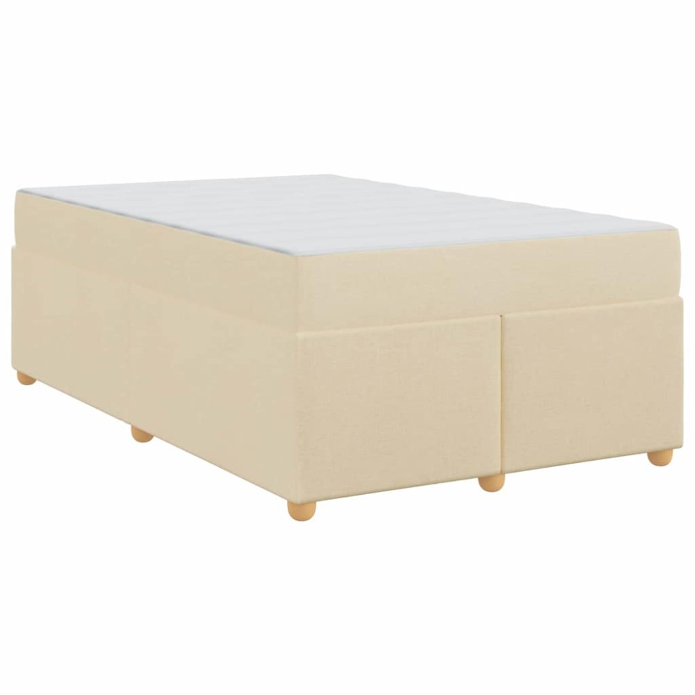 vidaXL Cadru de pat cu saltea Crem 120 x 200 cm țesătură