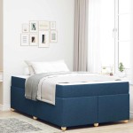 vidaXL Cadru de pat cu saltea albastru 120 x 200 cm țesătură