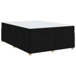 vidaXL Cadru de pat cu saltea Negru 140 x 200 cm țesătură