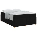 vidaXL Cadru de pat cu saltea Negru 140 x 200 cm țesătură