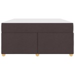 vidaXL Cadru de pat cu saltea Maro închis 140 x 200 cm țesătură