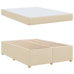 vidaXL Cadru de pat cu saltea Crem 140 x 200 cm țesătură