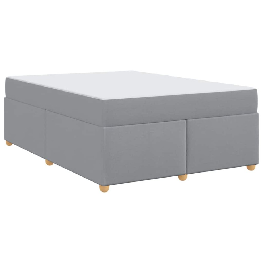 vidaXL Cadru de pat cu saltea Gri deschis 160 x 200 cm țesătură
