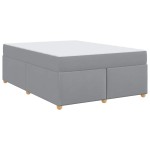 vidaXL Cadru de pat cu saltea Gri deschis 160 x 200 cm țesătură