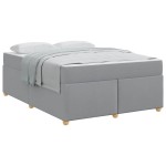 vidaXL Cadru de pat cu saltea Gri deschis 160 x 200 cm țesătură