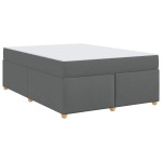 vidaXL Cadru de pat cu saltea Gri închis 160 x 200 cm țesătură