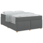 vidaXL Cadru de pat cu saltea Gri închis 160 x 200 cm țesătură