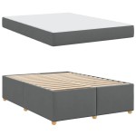 vidaXL Cadru de pat cu saltea Gri închis 160 x 200 cm țesătură