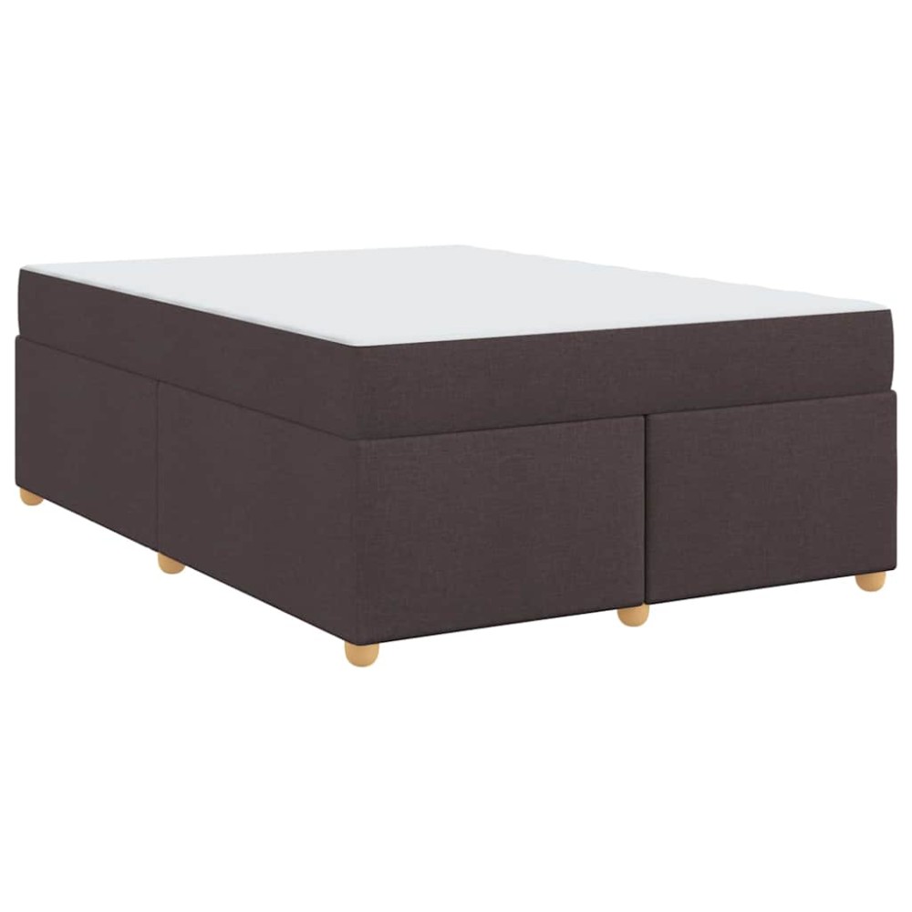 vidaXL Cadru de pat cu saltea Maro închis 160 x 200 cm țesătură