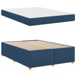 vidaXL Cadru de pat cu saltea albastru 160 x 200 cm țesătură