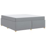 vidaXL Cadru de pat cu saltea Gri deschis 180 x 200 cm țesătură
