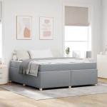 vidaXL Cadru de pat cu saltea Gri deschis 180 x 200 cm țesătură