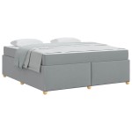vidaXL Cadru de pat cu saltea Gri deschis 180 x 200 cm țesătură