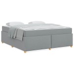 vidaXL Cadru de pat cu saltea Gri deschis 180 x 200 cm țesătură