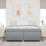vidaXL Cadru de pat cu saltea Gri deschis 180 x 200 cm țesătură