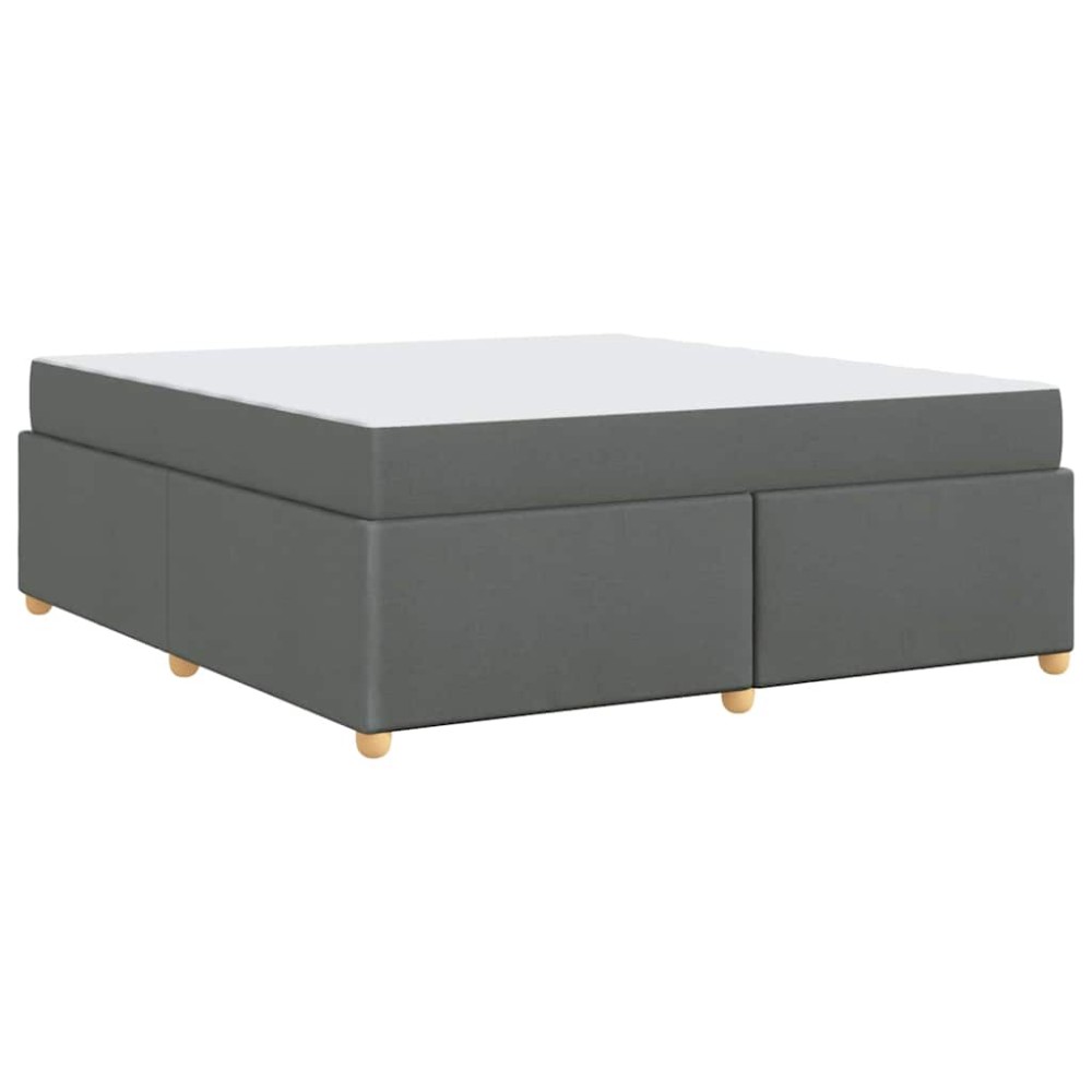 vidaXL Cadru de pat cu saltea Gri închis 180 x 200 cm țesătură