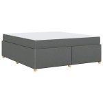 vidaXL Cadru de pat cu saltea Gri închis 180 x 200 cm țesătură