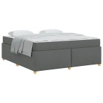 vidaXL Cadru de pat cu saltea Gri închis 180 x 200 cm țesătură