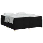 vidaXL Cadru de pat cu saltea Negru 180 x 200 cm țesătură