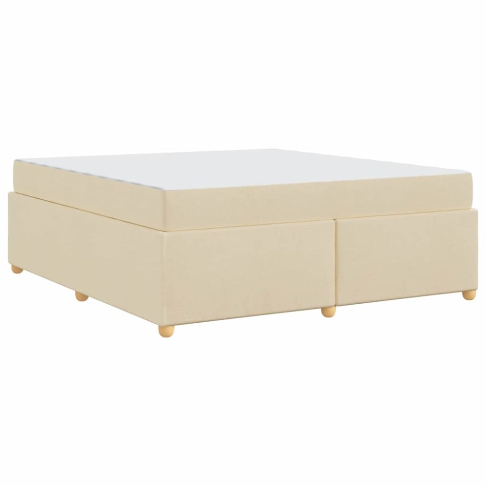 vidaXL Cadru de pat cu saltea Crem 180 x 200 cm țesătură