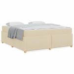 vidaXL Cadru de pat cu saltea Crem 180 x 200 cm țesătură vidaXL Cadru de pat cu saltea Crem 180 x 200 cm țesătură