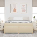 vidaXL Cadru de pat cu saltea Crem 180 x 200 cm țesătură vidaXL Cadru de pat cu saltea Crem 180 x 200 cm țesătură