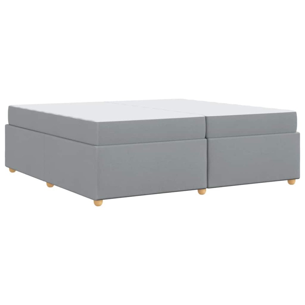vidaXL Cadru de pat cu saltea Gri deschis 200 x 200 cm țesătură