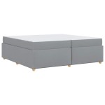 vidaXL Cadru de pat cu saltea Gri deschis 200 x 200 cm țesătură