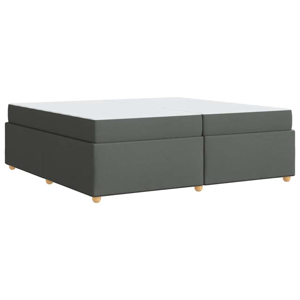 vidaXL Cadru de pat cu saltea Gri închis 200 x 200 cm țesătură