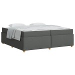 vidaXL Cadru de pat cu saltea Gri închis 200 x 200 cm țesătură