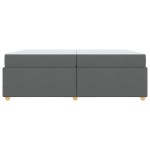 vidaXL Cadru de pat cu saltea Gri închis 200 x 200 cm țesătură
