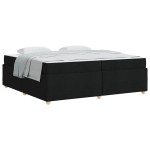 vidaXL Cadru de pat cu saltea Negru 200 x 200 cm țesătură