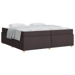 vidaXL Cadru de pat cu saltea Maro închis 200 x 200 cm țesătură