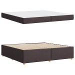 vidaXL Cadru de pat cu saltea Maro închis 200 x 200 cm țesătură