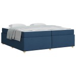 vidaXL Cadru de pat cu saltea albastru 200 x 200 cm țesătură