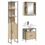 vidaXL Set de mobilier pentru baie cu raft cu ușă 3 pcs Stejar sonoma vidaXL Set de mobilier pentru baie cu raft cu ușă 3 pcs Stejar sonoma