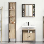 vidaXL Set de mobilier pentru baie cu raft cu ușă 3 pcs Stejar sonoma vidaXL Set de mobilier pentru baie cu raft cu ușă 3 pcs Stejar sonoma