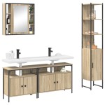 vidaXL Set de mobilier pentru baie cu raft cu ușă 4 pcs Stejar sonoma vidaXL Set de mobilier pentru baie cu raft cu ușă 4 pcs Stejar sonoma