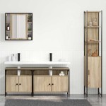 vidaXL Set de mobilier pentru baie cu raft cu ușă 4 pcs Stejar sonoma vidaXL Set de mobilier pentru baie cu raft cu ușă 4 pcs Stejar sonoma