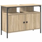 vidaXL Set de mobilier pentru baie 4 pcs Stejar Sonoma Lemn compozit