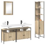 vidaXL Set de mobilier pentru baie cu raft cu ușă 4 pcs Stejar sonoma vidaXL Set de mobilier pentru baie cu raft cu ușă 4 pcs Stejar sonoma