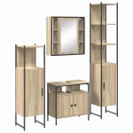 vidaXL Set de mobilier pentru baie 4 pcs Stejar Sonoma Lemn compozit